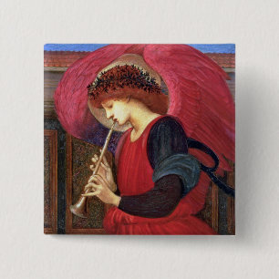 Christmas Angel Button Pin - Burne-Jones - Square