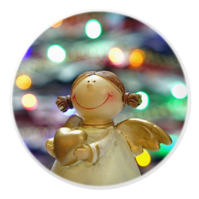 Christmas Angel Ceramic Knob (Front)