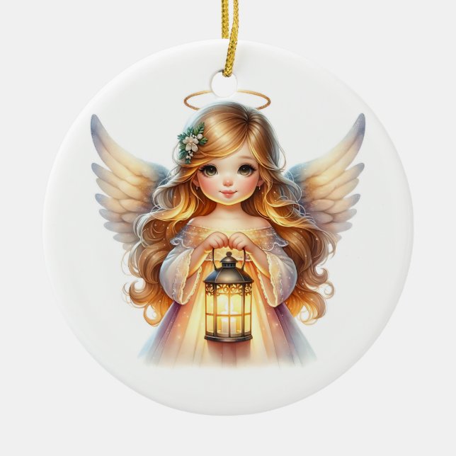 Christmas Angel Ceramic Ornament (Front)