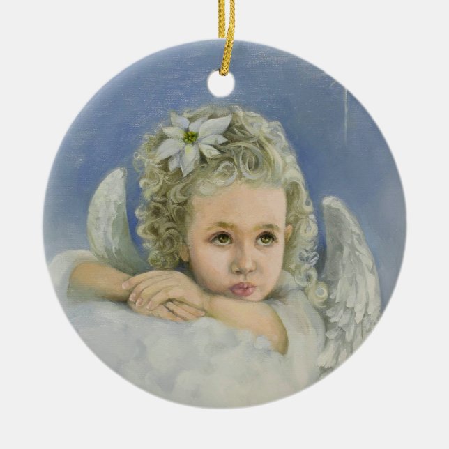 Christmas Angel Ceramic Ornament (Front)