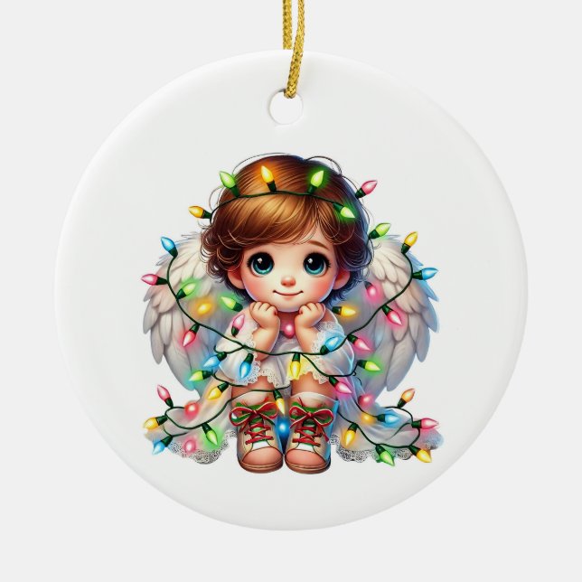 Christmas Angel Ceramic Ornament (Front)