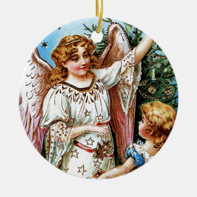 Christmas Angel Ceramic Ornament (Front)