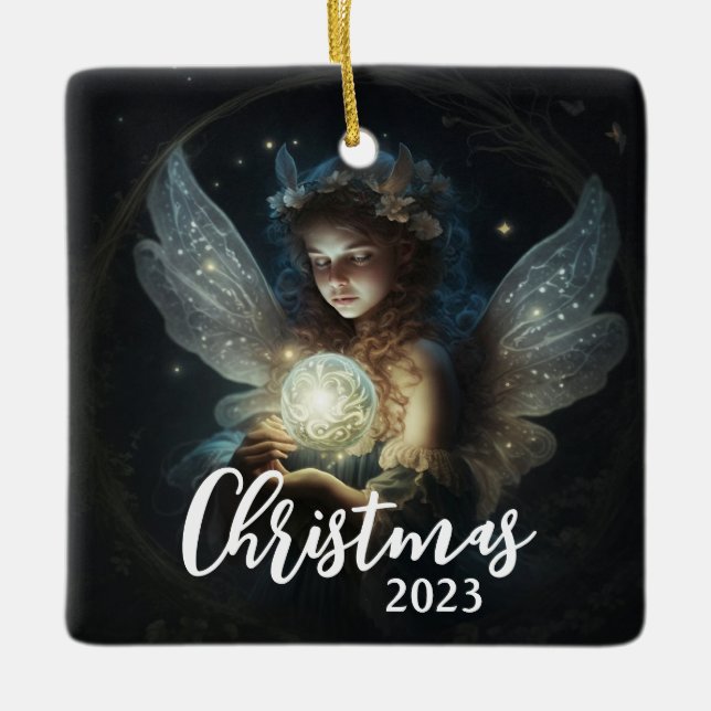 Christmas Angel Ceramic Ornament (Front)