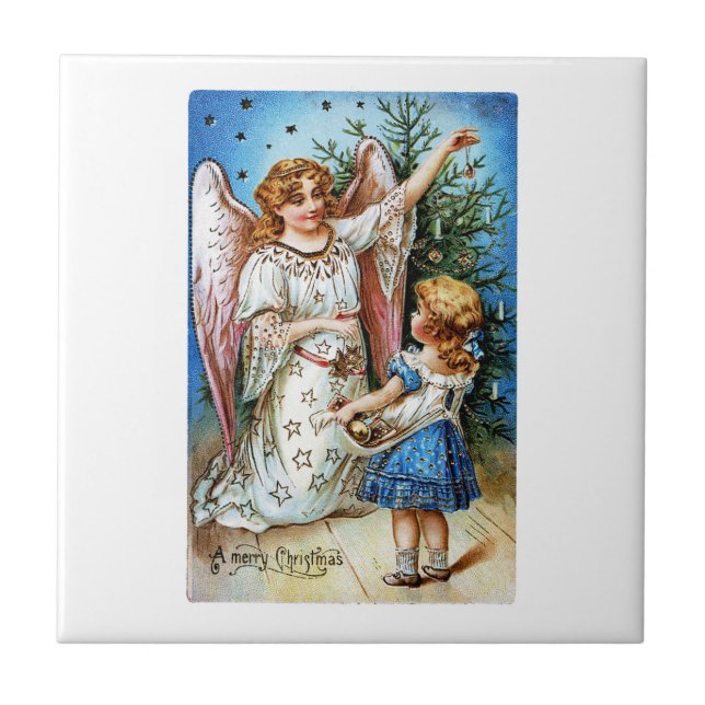 Christmas Angel Ceramic Tile (Front)