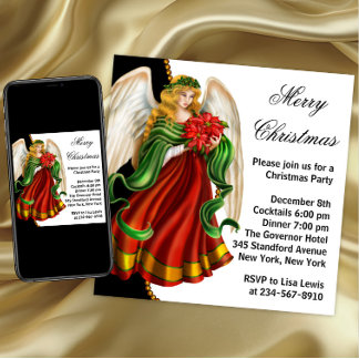 Christmas Angel Christmas Party Invitation