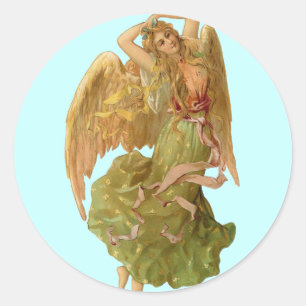 Christmas Angel Classic Round Sticker