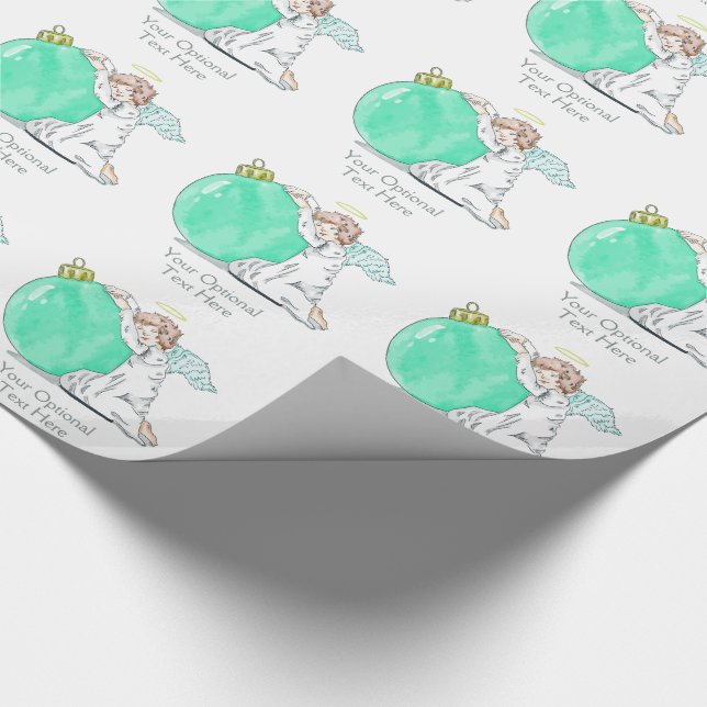 Christmas Angel custom text wrapping paper (Corner)