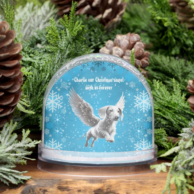 Christmas Angel Dachshund Snowglobe (Winter)