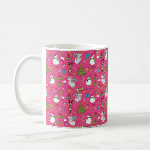 Christmas angel,deer and snowman coffee mug