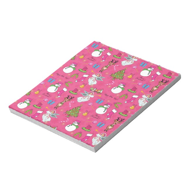 Christmas angel,deer and snowman notepad (Rotated)