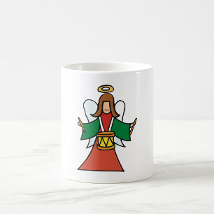 Christmas Angel Drummer Holiday Music Design  Coffee Mug