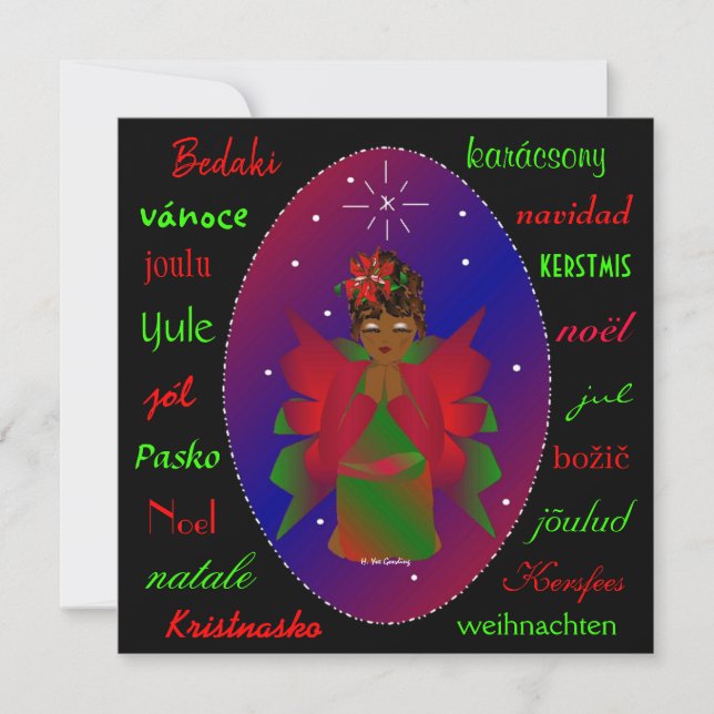 "Christmas Angel From Around The World" Holiday Card (Front)