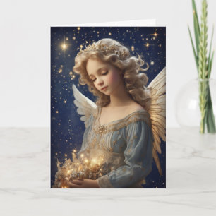 Christmas Angel Girl Holiday Vintage Custom  Card