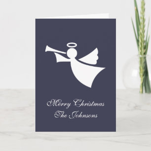Christmas angel greeting card with custom greeting