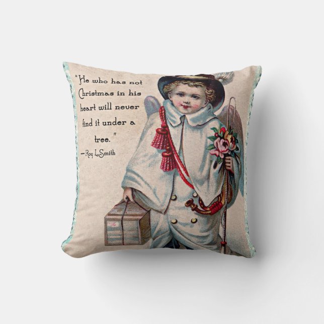 Christmas Angel Heart Cushion (Front)