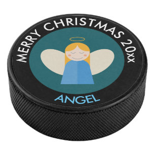 Christmas Angel Hockey Puck