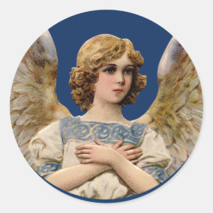 Christmas Angel Holiday Card Envelope Seal Vintage