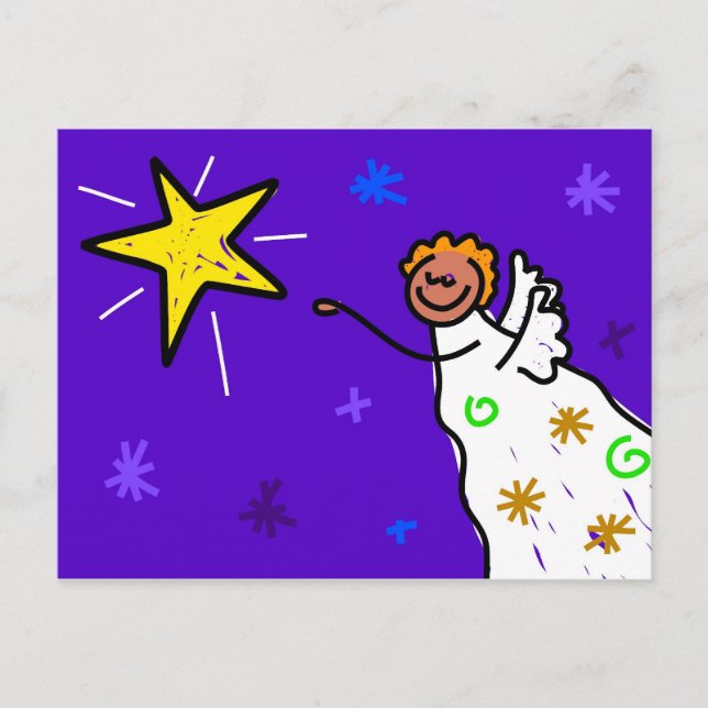 Christmas angel holiday postcard (Front)