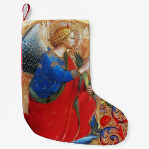 CHRISTMAS ANGEL IN RED,GOLD, BLUE SMALL CHRISTMAS STOCKING