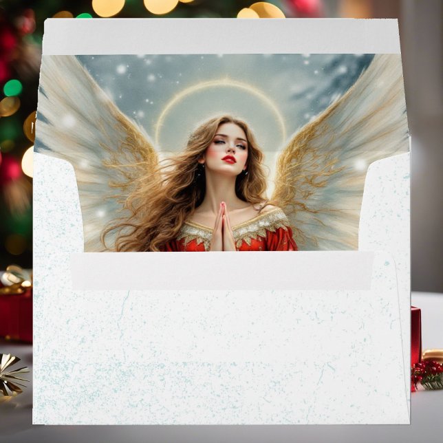 Christmas Angel in Snow Custom Addresses Envelope (Creator Uploaded)