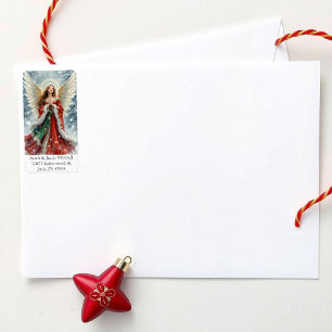 Christmas Angel in Snow Custom Return Address Label