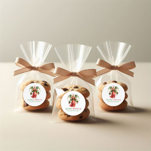 Christmas Angel Merry Christmas Typography  Classic Round Sticker