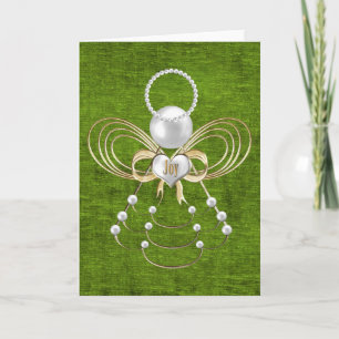 Christmas Angel of Joy - Green Holiday Card