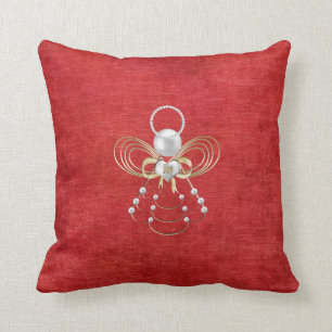 Christmas Angel of Joy - Red Cushion