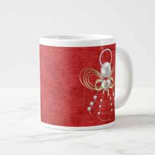 Christmas Angel of Joy - Red Large Coffee Mug