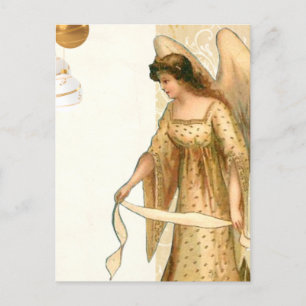 Christmas Angel & Ornaments  Postcard