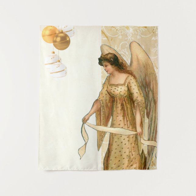 Christmas Angel & Ornaments  Tapestry (Front)