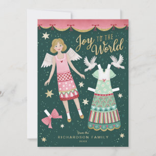 Christmas Angel Paper Doll Holiday Card