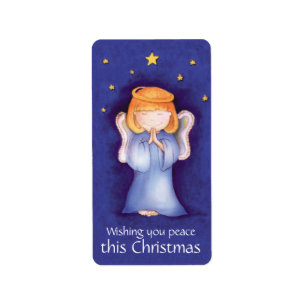 Christmas angel peace blue sticker
