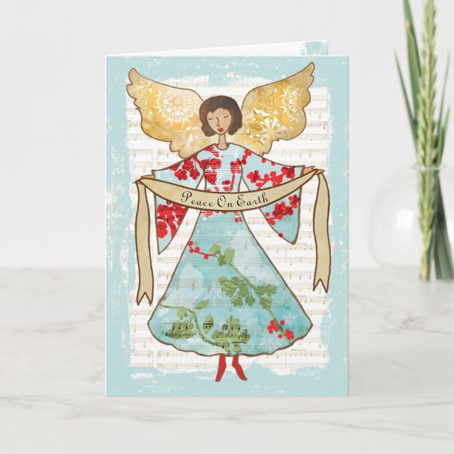 Christmas Angel Peace on Earth  Holiday Card (Front)