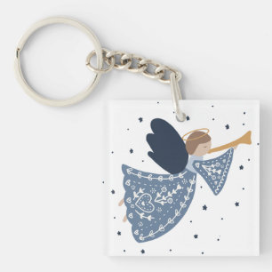 Christmas Angel Peace on Earth Holiday Heartfelt Key Ring