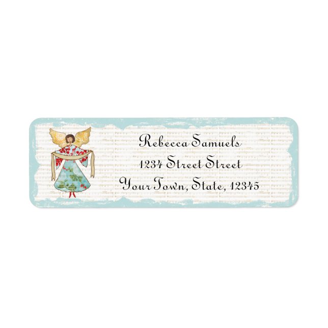 Christmas Angel Personalised Return Address Label (Front)