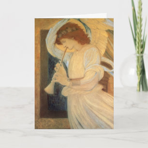 Christmas Angel Playing a Flageolet by Burne Jones Holiday Card
