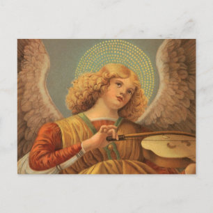 Christmas Angel Playing Violin Melozzo da Forli Holiday Postcard