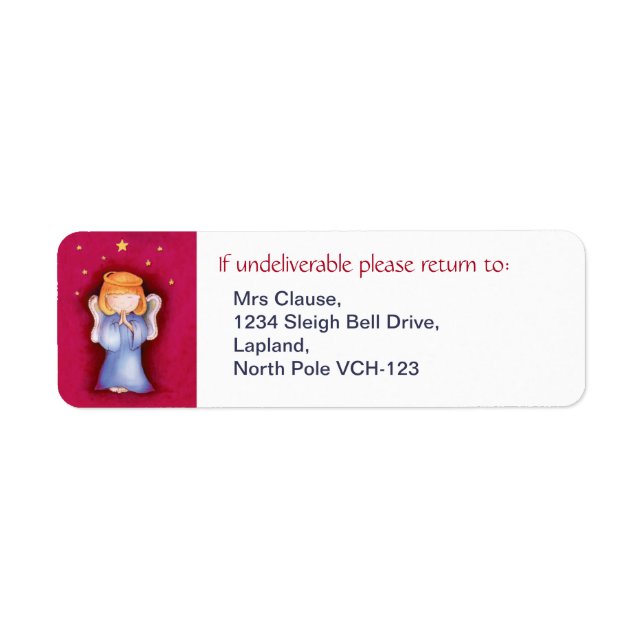 Christmas angel return address labels (Front)