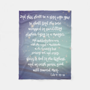 Christmas Angel Scripture Fleece Blanket