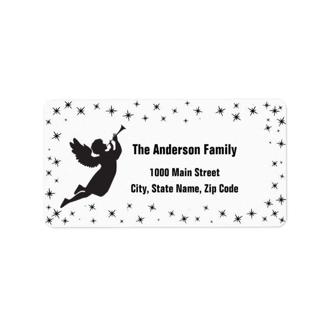 Christmas Angel Silhouette Address Label (Front)