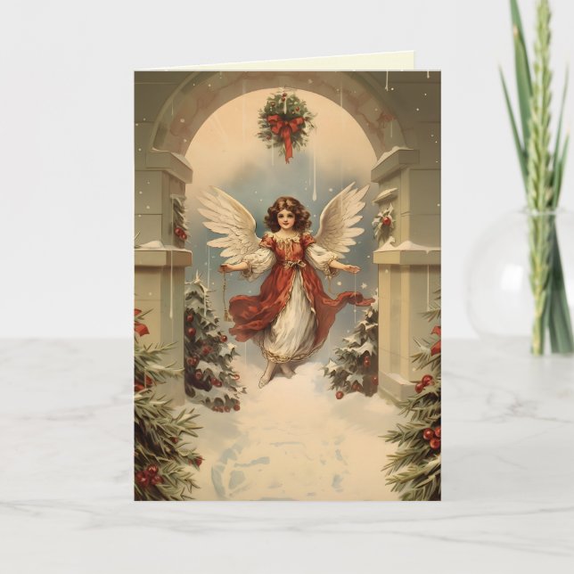 christmas angel so sweety vintage holiday card (Front)