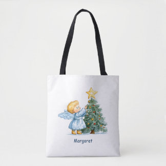 Christmas Angel Sweet and Heartfelt Personalize Tote Bag