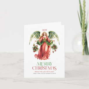 Christmas Angel Typography Christmas Greeting Card