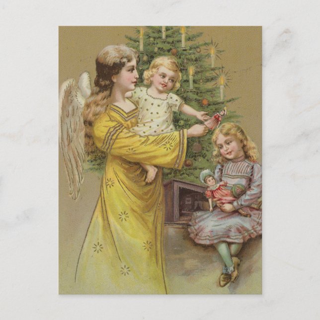 Christmas Angel | Vintage Holiday Postcard (Front)