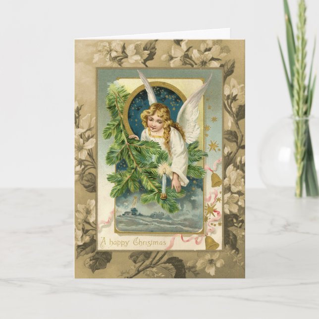 Christmas Angel Vintage Reproduction Card (Front)