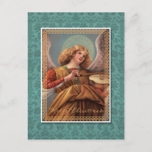 Christmas Angel with a Violin Postcard