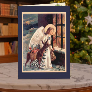 Christmas Angel With Deer Card