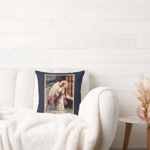 Christmas Angel With Deer Pillow