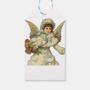 Christmas Angel With Gift Basket Tags